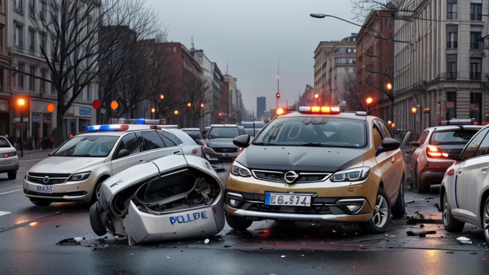 Accident grav în Kiel: Două mașini Opel și VW s-au ciocnit, doi șoferi răniți grav