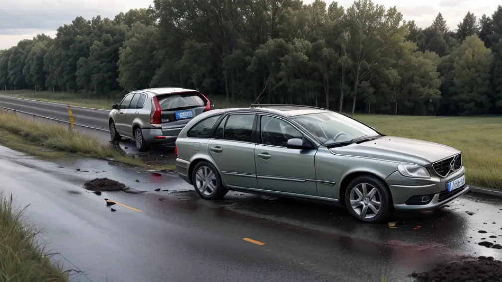 Accident în Weimar: Șoferiță de Volvo a adormit la volan și a ajuns în șanț