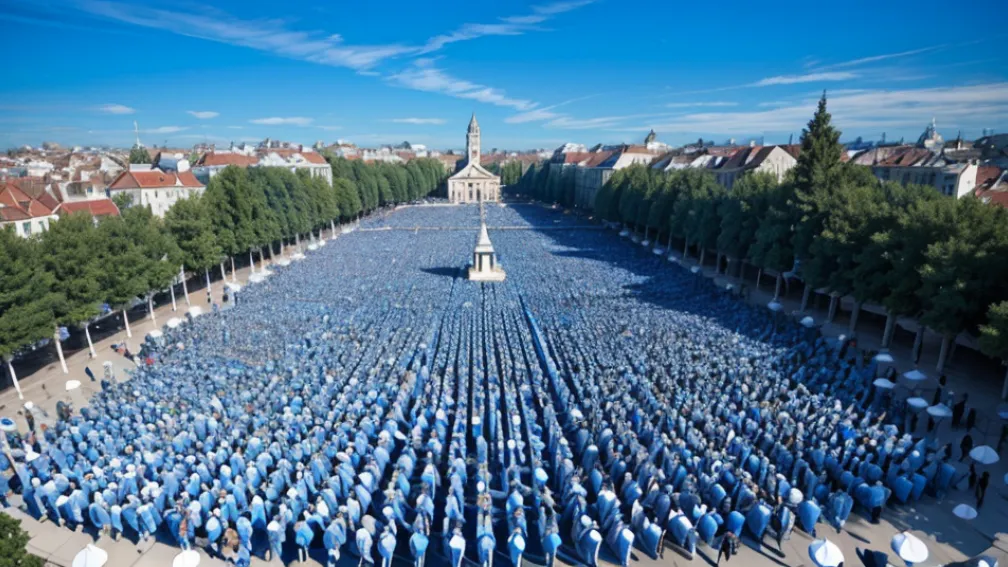 Record Mondial Stabilit în Franța: Peste 3000 de "Ștrumfi" au Invadat un Oraș