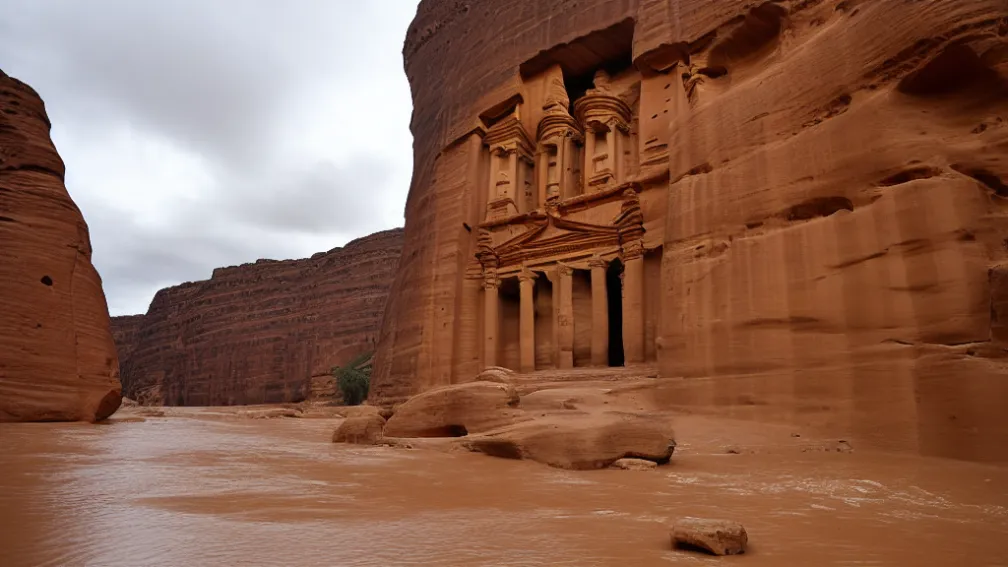 Inundații în Petra, Iordania: Aproape 1800 de turiști evacuați din orașul antic UNESCO