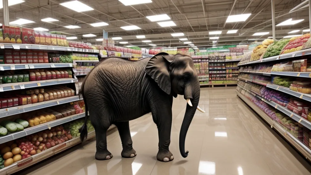 Vizitator surpriză: Un elefant a intrat într-un supermarket