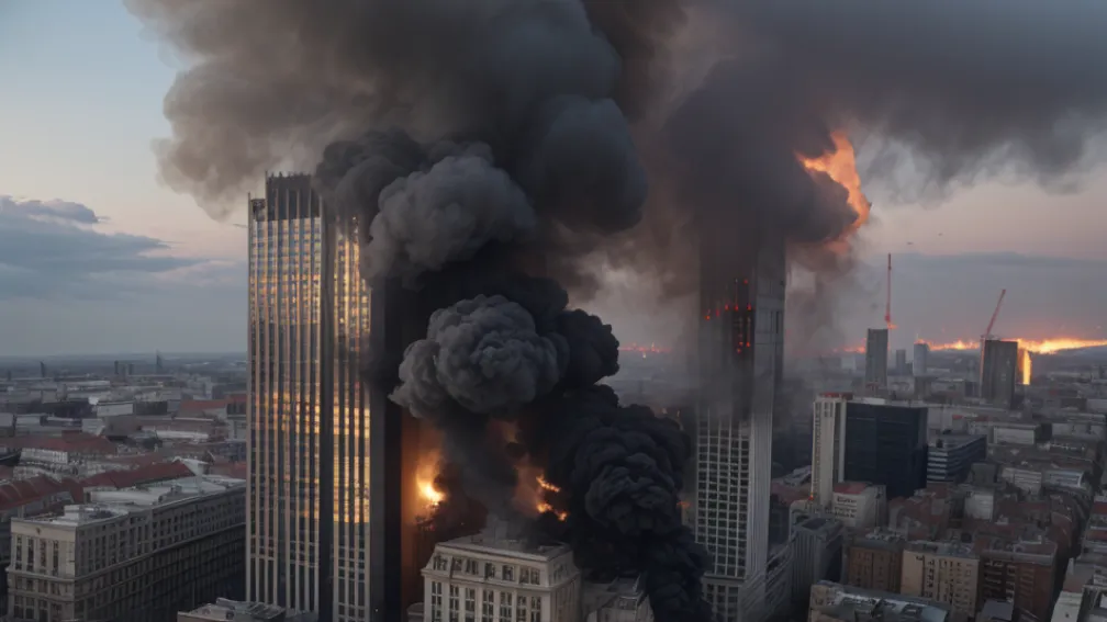 Incendiu major la un șantier de bloc turn în centrul Berlinului