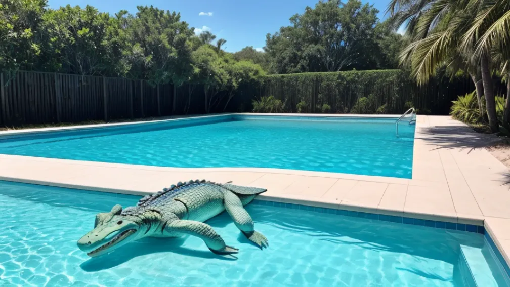 Descoperire șocantă într-o piscină din Florida: Un aligator de 2 metri se "relaxa" în apă, a fost chemată poliția
