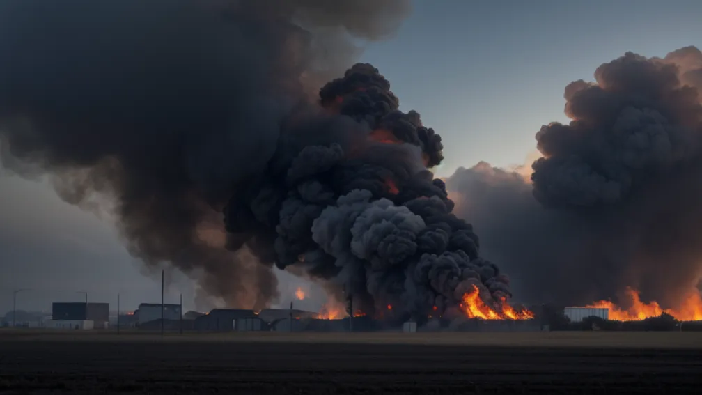 Incendiu major la un depozit de deșeuri din Germania: Focul a ars ore în șir în Schortens