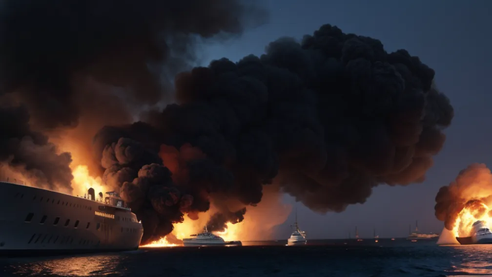 Explozie devastatoare pe un iaht de lux în port: Nava distrusă, trei persoane rănite