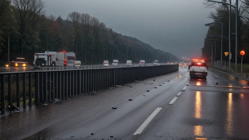 Accident pe autostrada A8 în Germania: Cinci persoane rănite din cauza acvaplanării