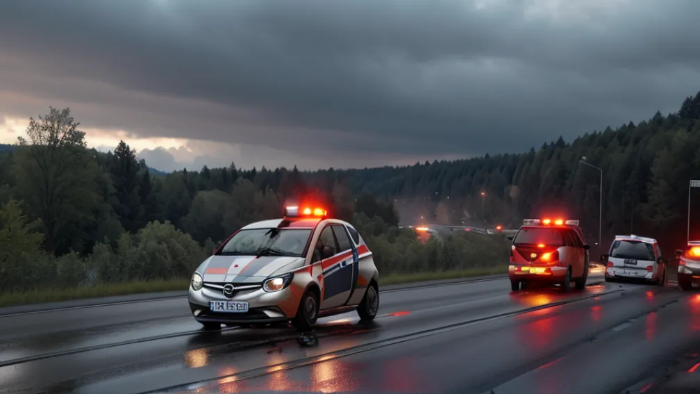 Accident grav pe autostrada A40 în Germania: Un Opel s-a răsturnat, trei persoane rănite. Șoferul, suspectat de consum de alcool