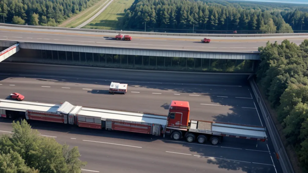 Accident pe autostrada A24 din Germania: Un TIR cu 640 de porci a blocat traficul