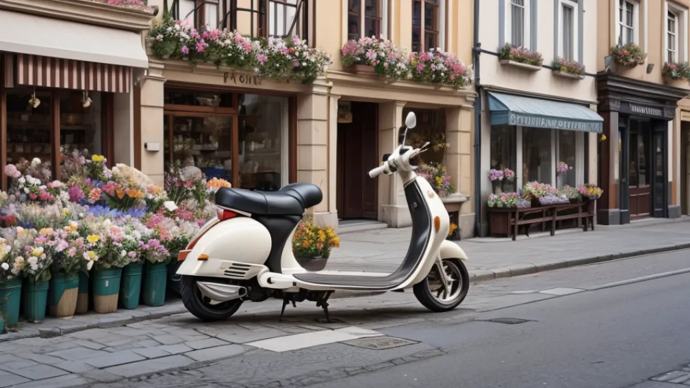 Hoață de flori a fugit pe trotinetă electrică în Lippe, Germania, după o urmărire