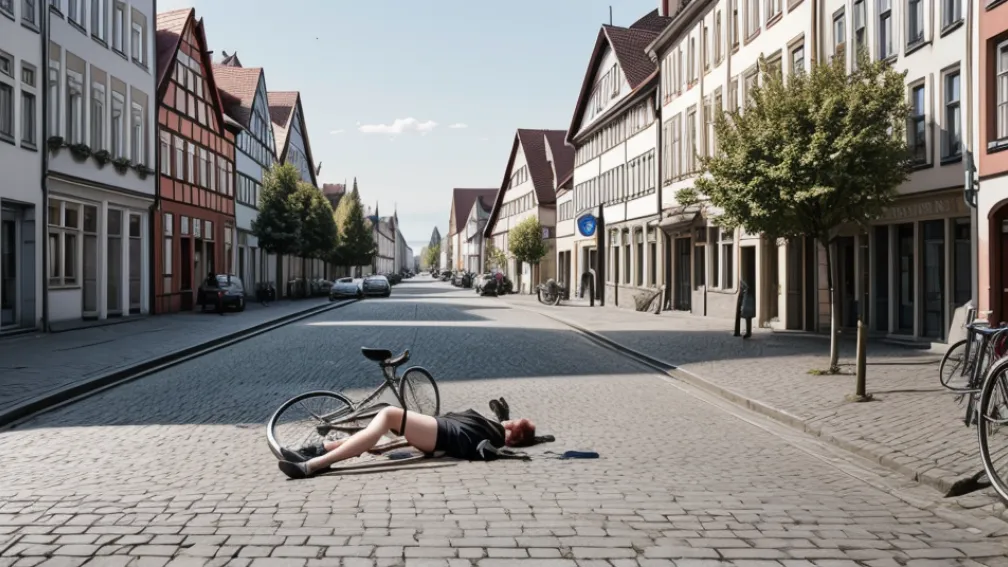 Ciclist a amenințat cu cuțitul un tată și fiul său în Lübeck, Germania. Poliția îl caută pe agresor