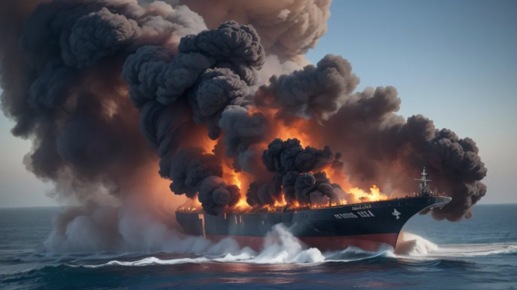 Explozie şi incendiu pe un cargobot în largul coastei Indiei: patru marinari sunt dispăruţi