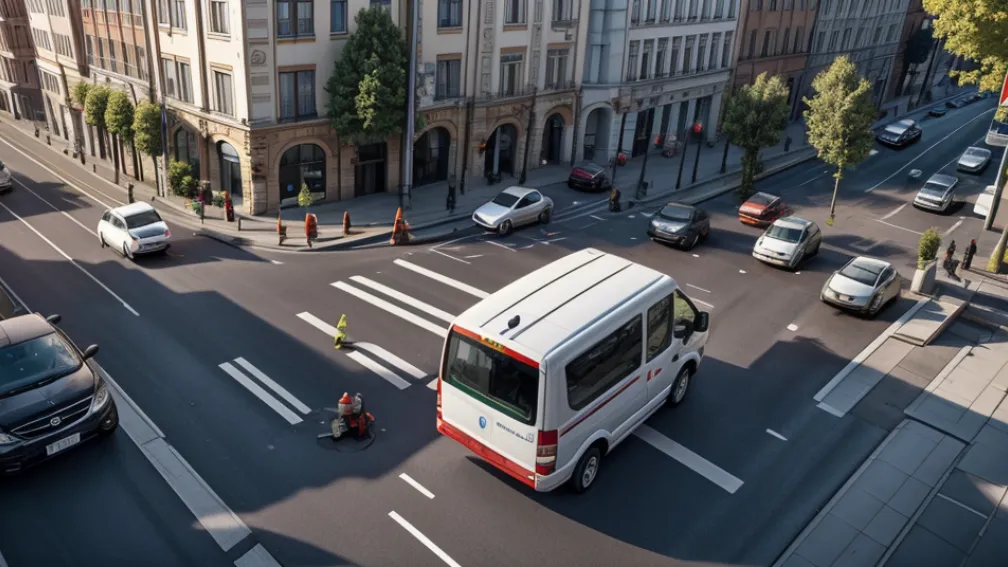 Accident Grav în Schwerin: Microbuzul a Trecut pe Roșu și a Provocat o Coliziune în Lanț cu un Tramvai și Trei Mașini