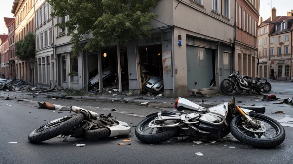 Motocicletă furată, implicată într-un accident după urmărire în Germania: hoțul a fugit pe jos