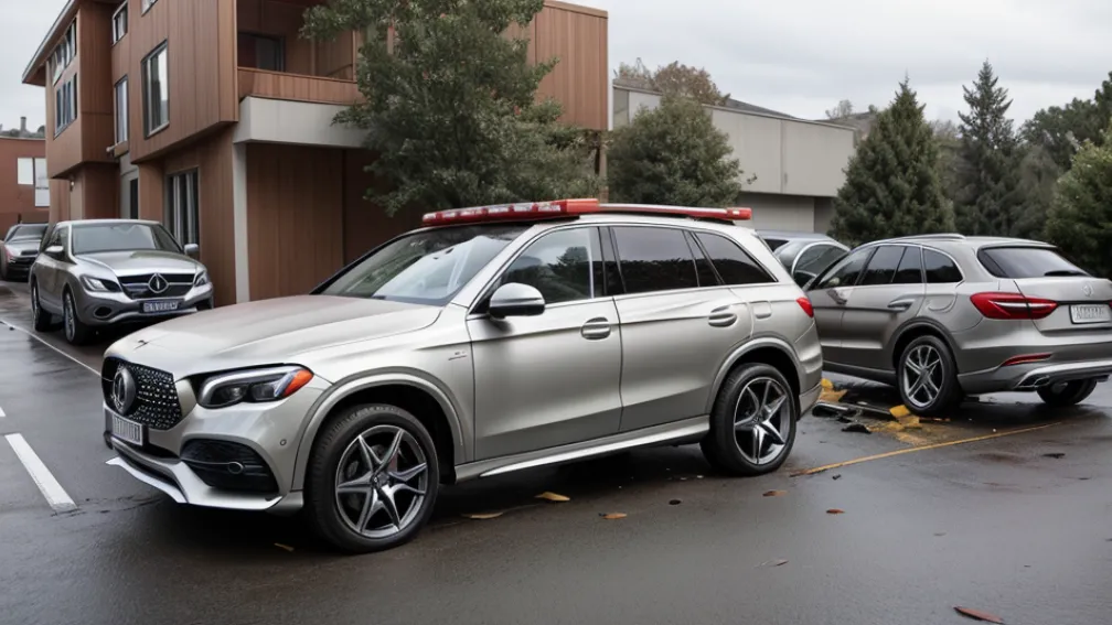 Accident uluitor în Germania: Un Audi a zburat peste un zid și a aterizat peste două mașini Mercedes