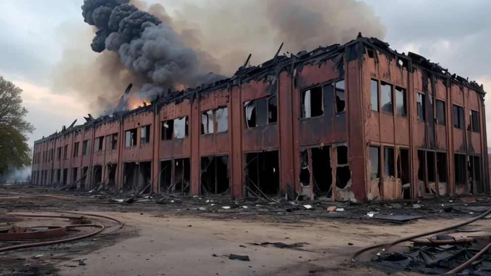 Incendiu major la fostul abator din Erfurt, Germania: Poliția suspectează incendierea