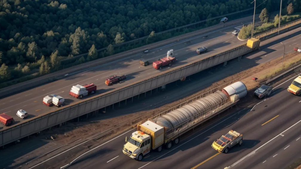 Accident grav pe autostrada A2 în Germania: O cisternă a scurs tone de ulei, traficul este blocat