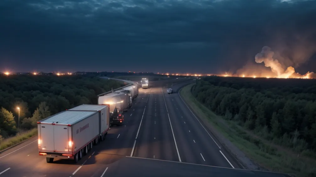 Incendiu la un TIR cu peleți pe A7 în Germania: Autostrada blocată lângă Bad Bramstedt