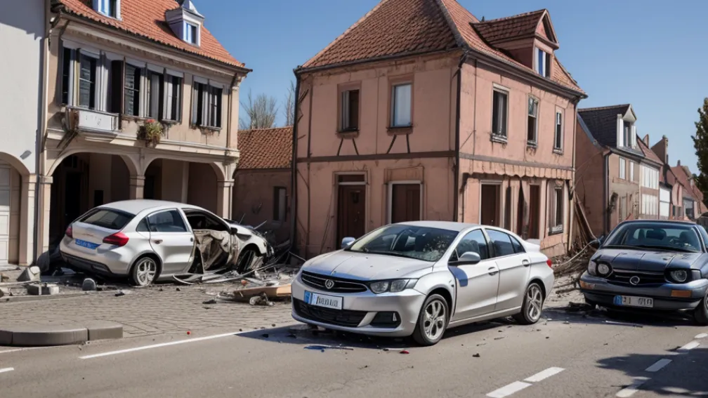 Accident grav în Delmenhorst, Germania: O mașină a intrat într-un perete de casă, trei răniți