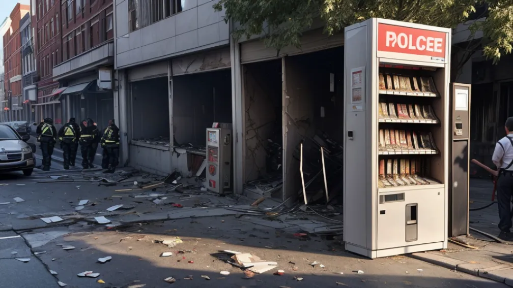 Explozie la un automat de țigări în Germania: Autorii necunoscuți au fugit cu marfa și banii