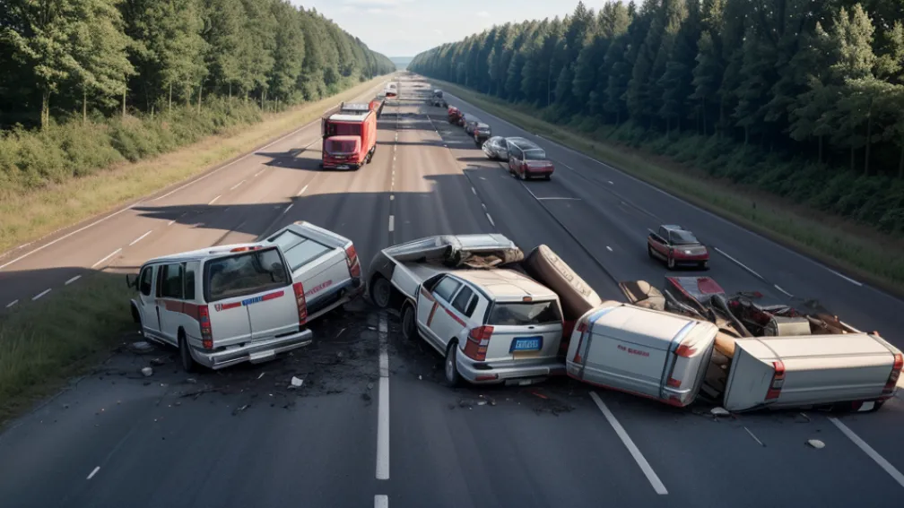 Accident Grav în Germania: Un TIR s-a răsturnat pe drumul B290, trei persoane rănite