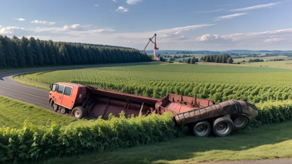 Tractor răsturnat în Germania: Șofer de 16 ani rănit, pagube de 70.000 euro