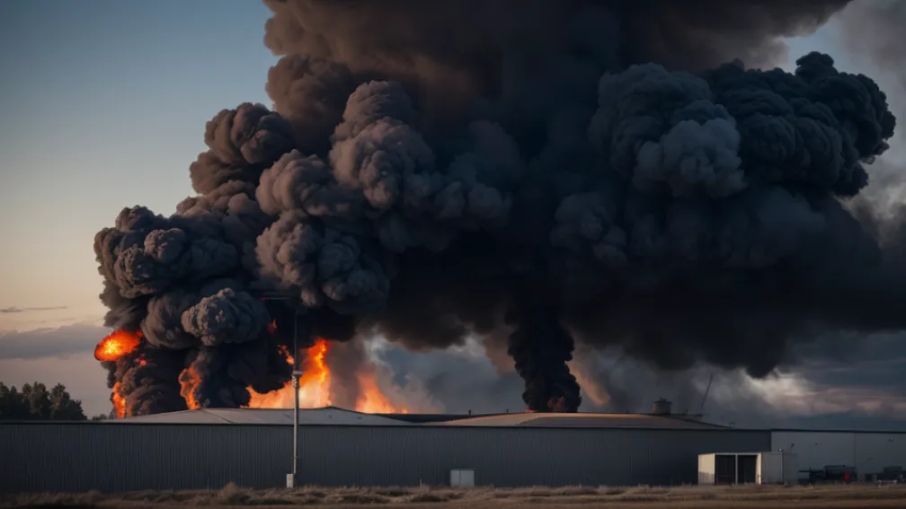 Incendiu masiv la o fabrică de cartofi din Germania: fumul, vizibil de la kilometri distanță, o persoană rănită