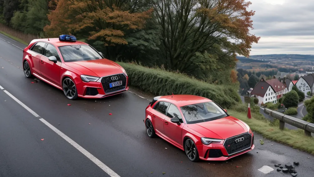 Adolescenți cu un Audi de 400 CP s-au răsturnat în Germania: un pasager de 17 ani, rănit grav