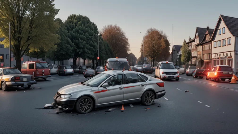 Accident grav în Bad Kreuznach, Germania: Două mașini s-au ciocnit violent la intersecție, o persoană rănită