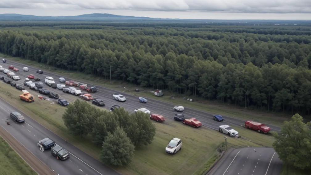 Accident în serie pe A31: Șofer de 81 de ani, la volanul unui Mercedes, a provocat trei coliziuni și s-a răsturnat