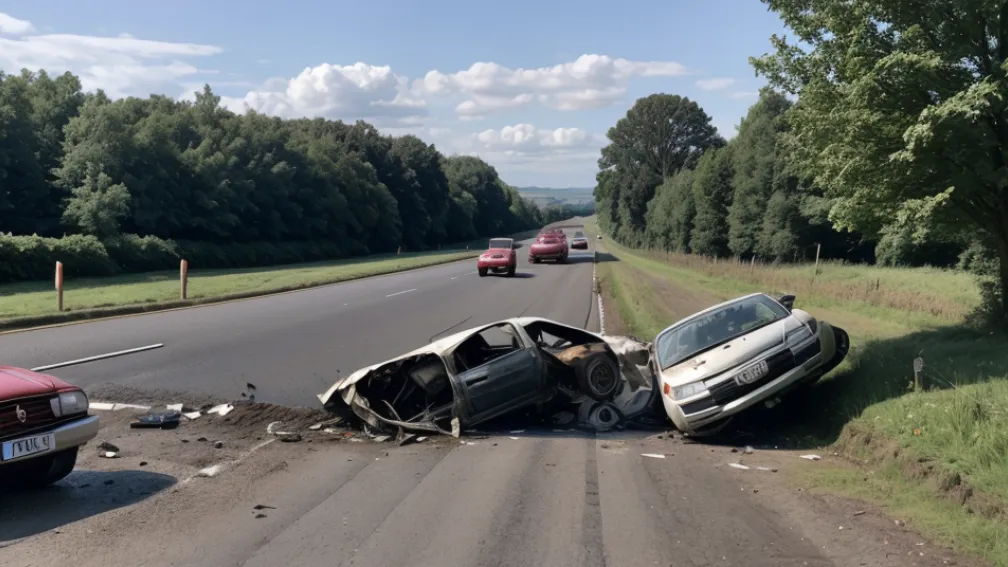Accident grav în Germania: Mașină a lovit un tractor la depășire, pasageră rănită serios