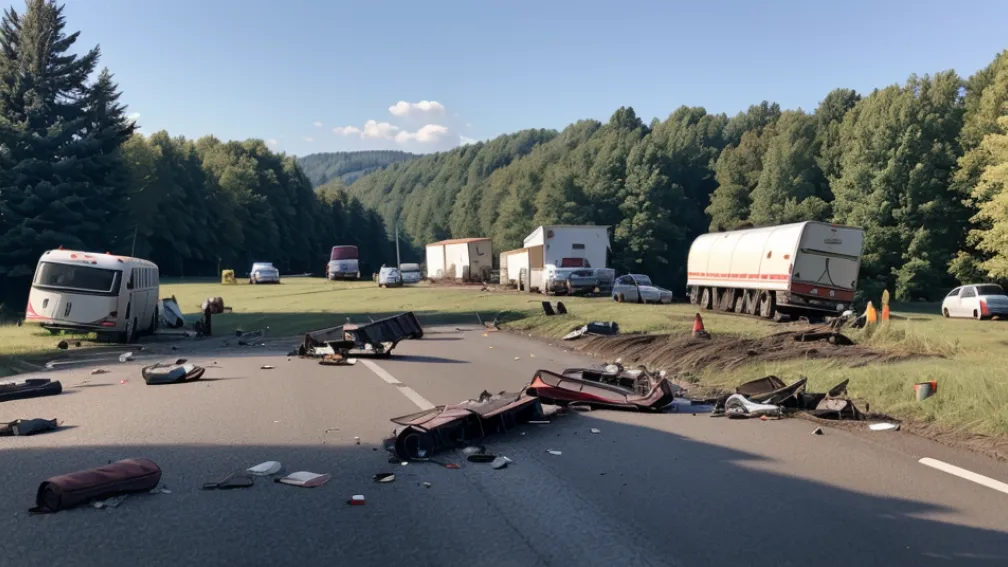 Accident grav în Germania: O remorcă cu oameni s-a răsturnat în Saxonia, 11 răniți