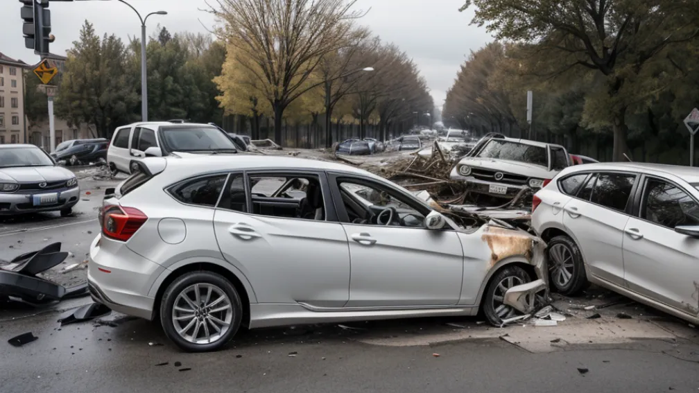 Șofer beat pe Porsche, implicat într-un accident violent în Stuttgart: A lăsat în urmă un câmp de epave