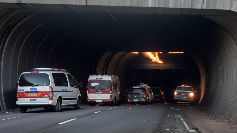 Accident grav în tunel în Germania: Șoferița folosea telefonul mobil și a provocat o coliziune cu trei mașini