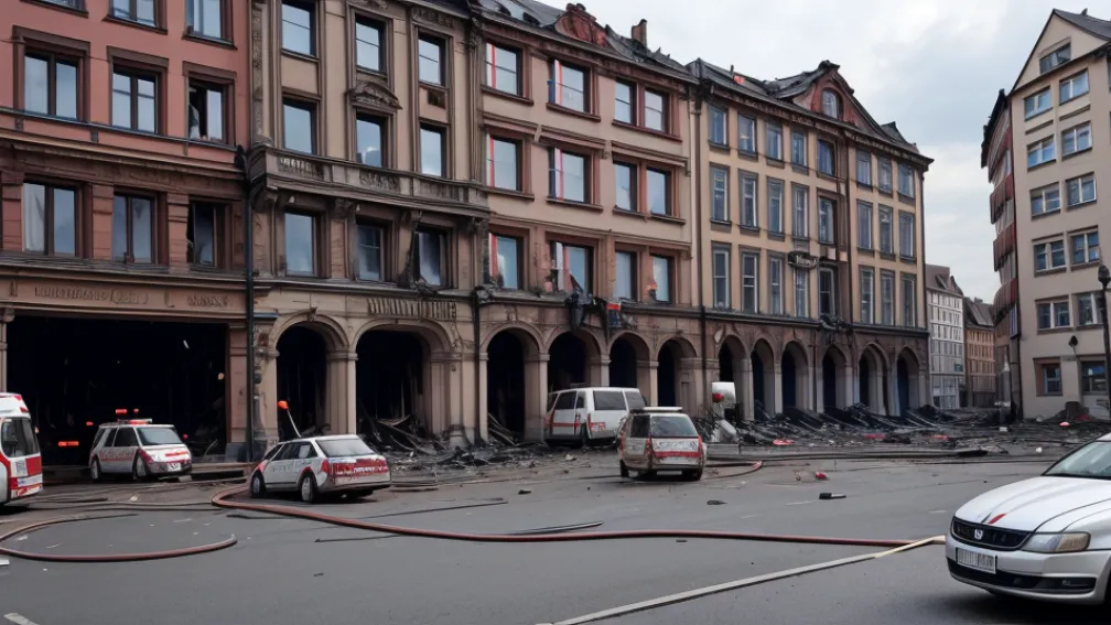 Incendiu major în Mainz: O clădire secundară a fost cuprinsă de flăcări, o persoană spitalizată
