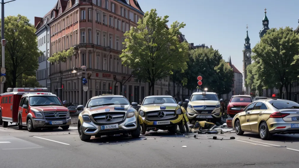 Accident grav în Mönchengladbach: Șofer de 70 de ani a trecut pe roșu, o femeie de 56 de ani rănită grav