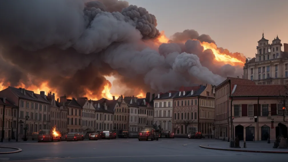 Incendiu de proporții în centrul vechi din Villingen-Schwenningen: Mai multe clădiri, cuprinse de flăcări