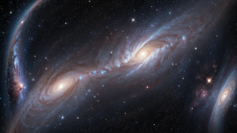 Telescopul ESO a surprins imagini spectaculoase cu "lupta" a două galaxii în spațiu