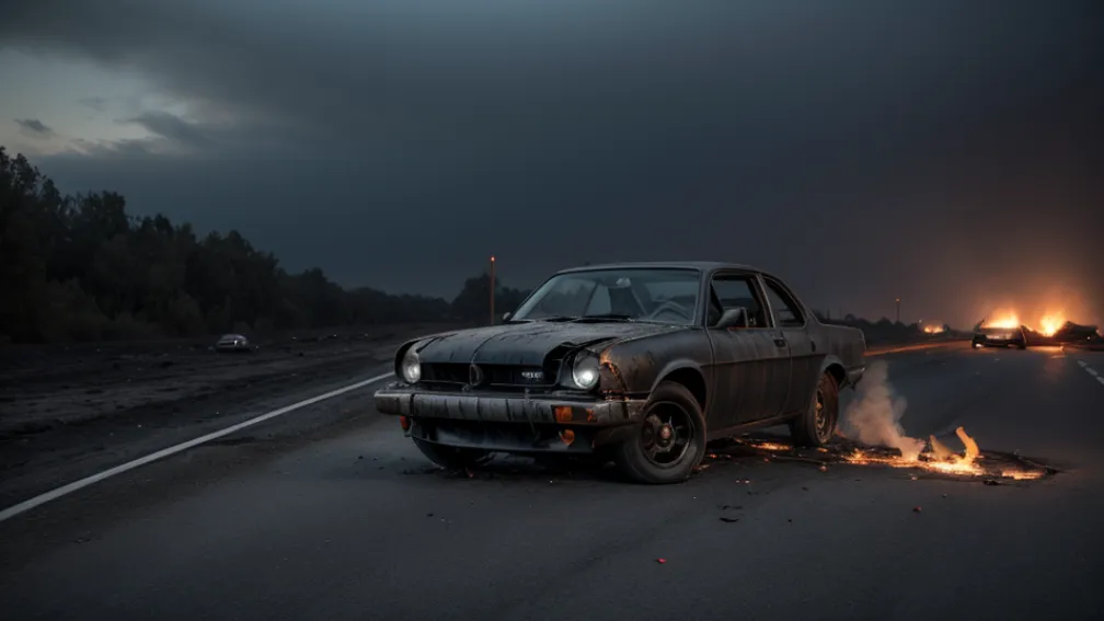 Mașină Fiat a ars complet în Germania după o posibilă defecțiune tehnică
