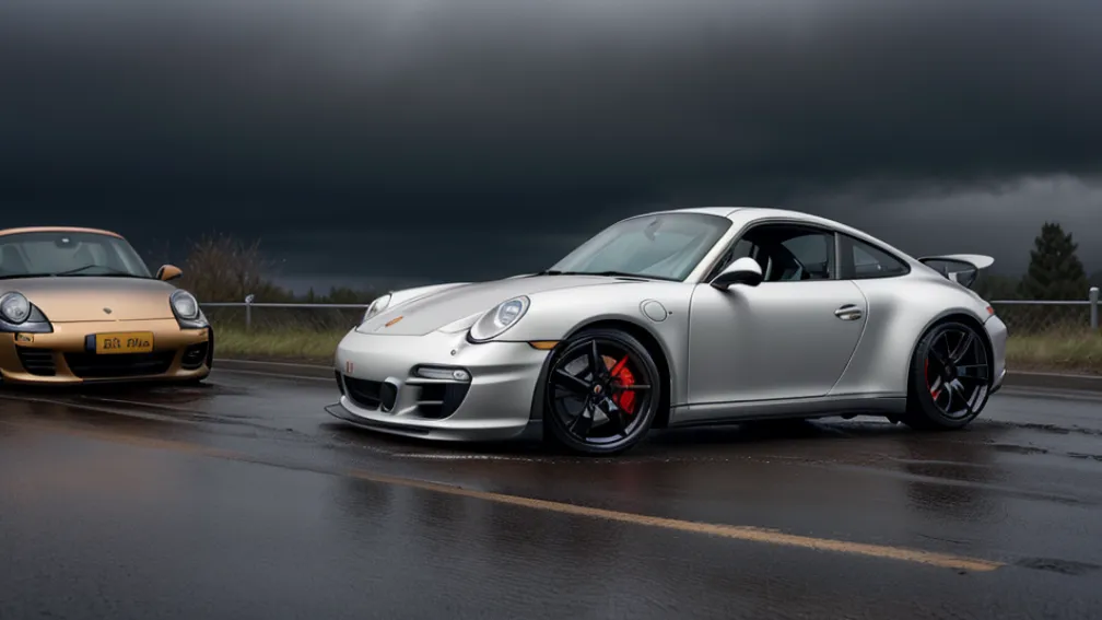 Accident spectaculos în Germania: Șofer de 69 de ani a distrus un Porsche 911 pe șosea umedă