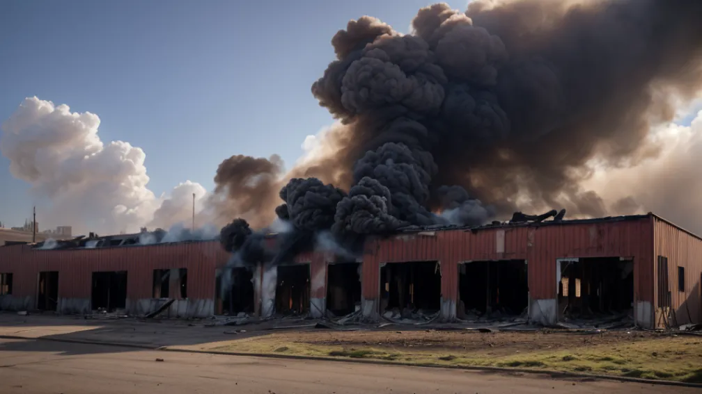 Incendiu puternic și explozie la un depozit de materiale de construcții în Germania