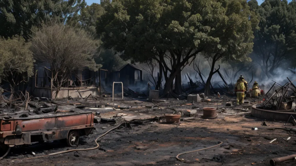 Incendiu puternic în Neumünster: Anexe gospodărești distruse, circulația feroviară blocată