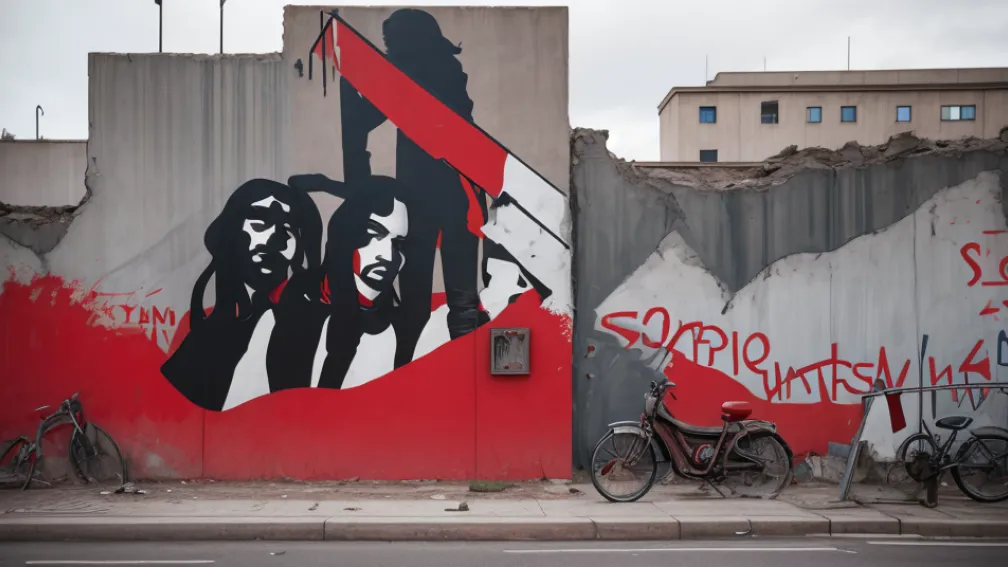 Graffiti-ul celebru „Sărutul Frățesc” din Berlin, vandalizat în timpul unui protest față de războiul din Gaza