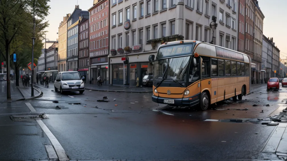 Șofer beat și fără permis a intrat cu scuterul într-un autobuz în Gelsenkirchen: Răniți în urma coliziunii