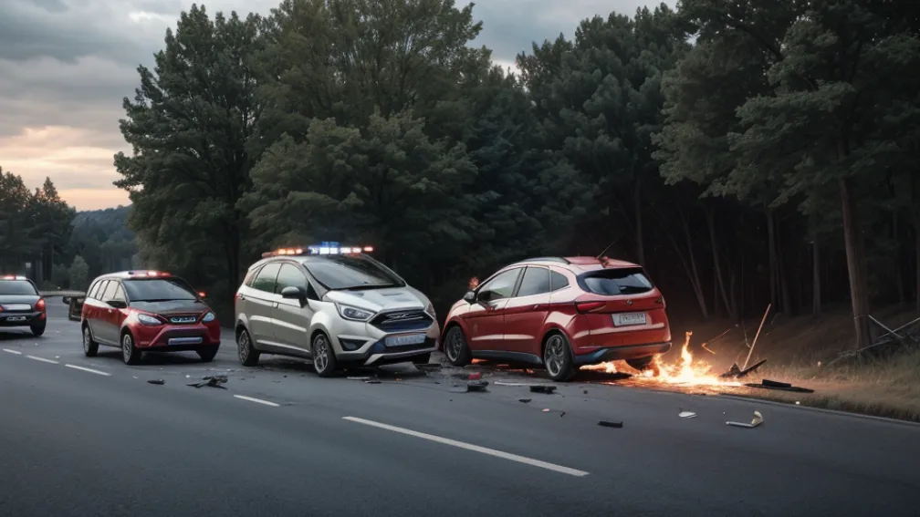 Accident grav în Germania: Șofer tânăr nu a acordat prioritate la intersecție, patru răniți, unul în stare gravă