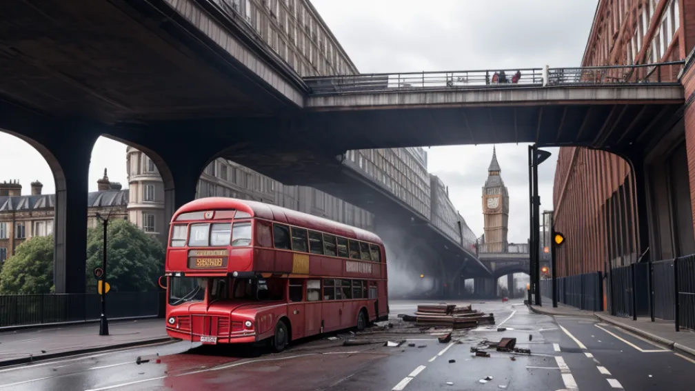 Un autobuz şcoală supraetajat a rămas fără acoperiş după ce a lovit un pod jos din Londra