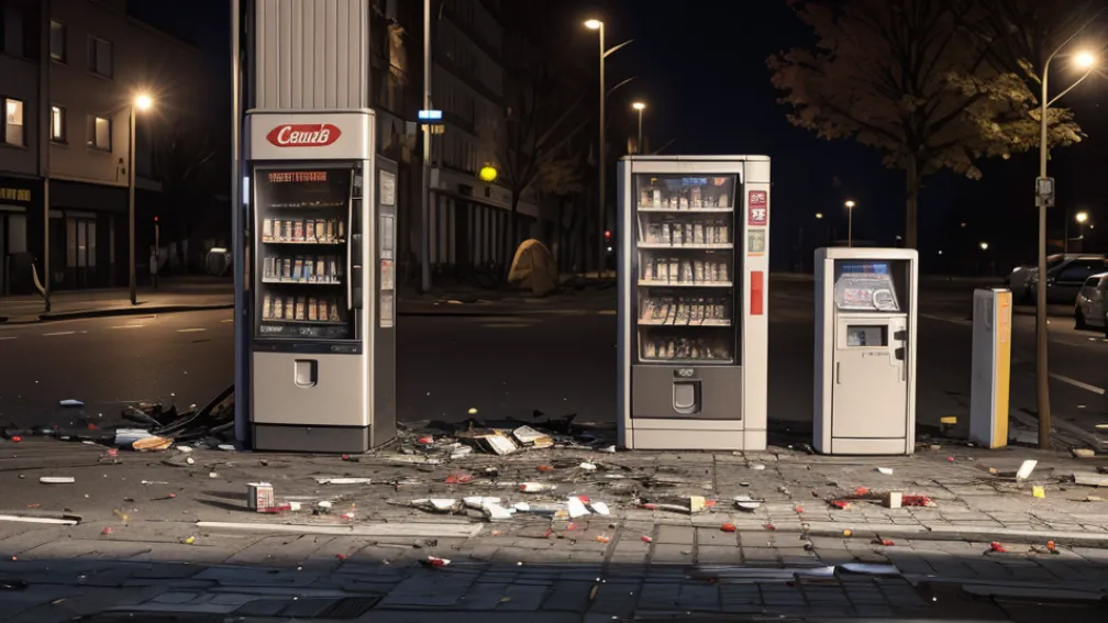 Automat de țigări aruncat în aer în Neukirchen-Vluyn, Germania: țigarete furate
