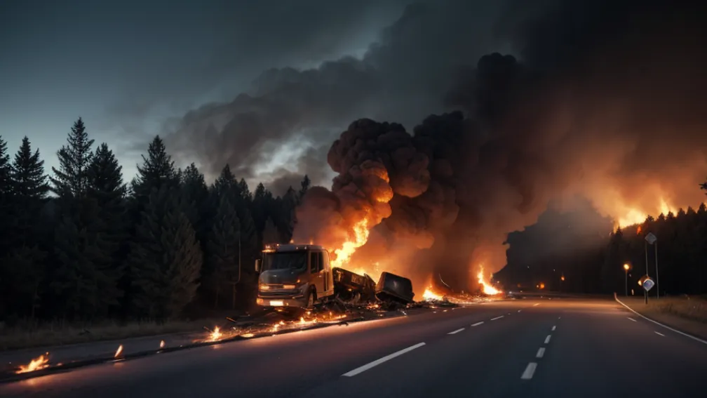Incendiu devastator după ce un șofer beat a provocat un accident cu un camion în Germania
