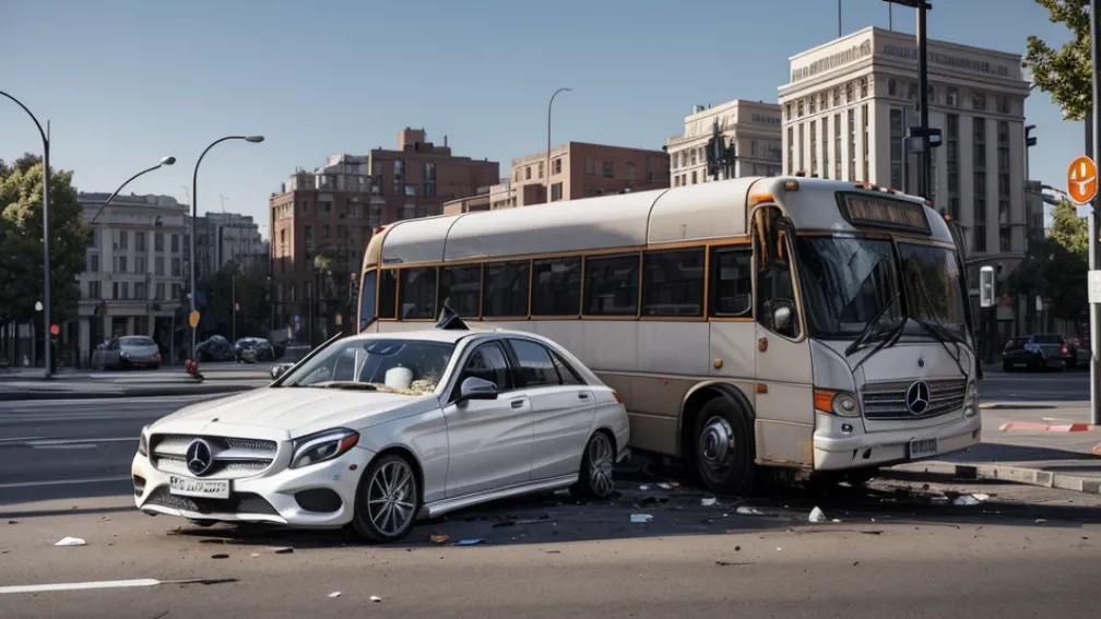 Accident în München: Un Mercedes a lovit un autobuz cu copii, mai multe persoane rănite
