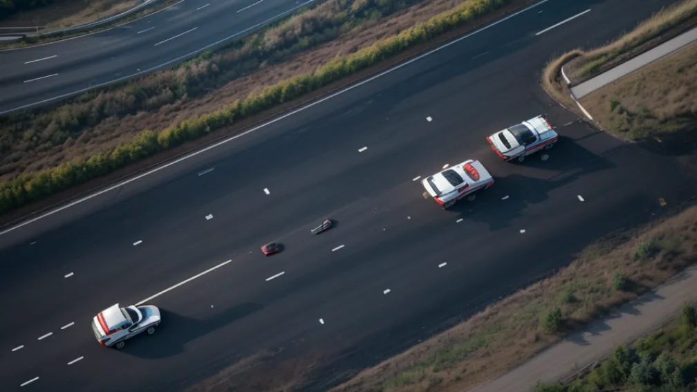 Accident spectaculos pe A66 în Germania: Un Porsche s-a izbit de parapet, autostrada blocată complet