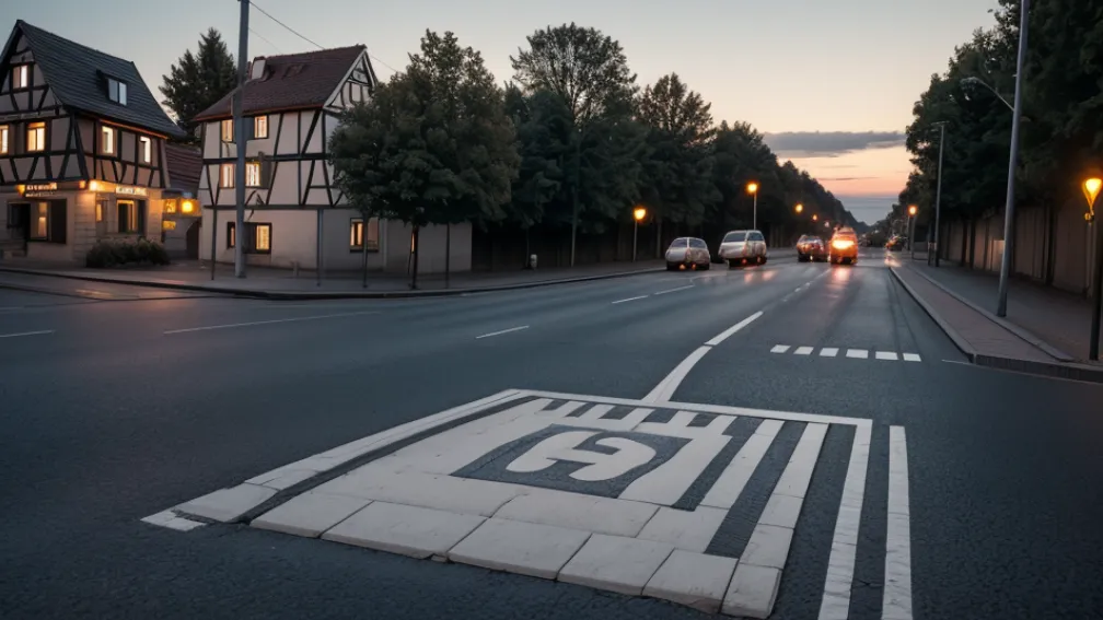 Un bărbat a blocat drumul cu un semn "Accident" în Germania și era să provoace un alt incident
